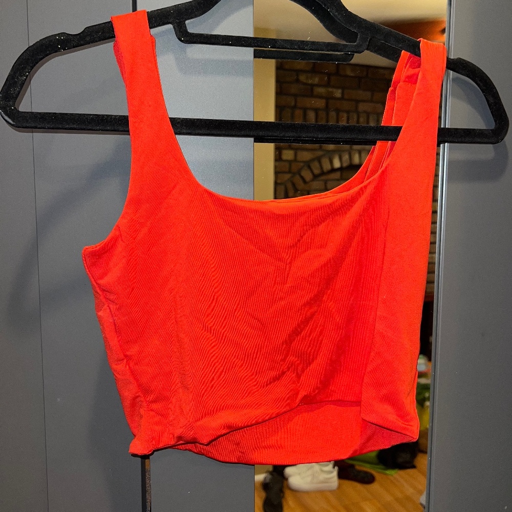 Red Cropped Tank Top